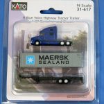 Blue Volvo Highway Tractor Trailer w/ 40' Container and Chasis